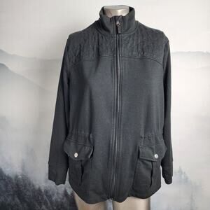 Active Lauren Ralph Lauren Full Zip Black Jacket | Women's 1X